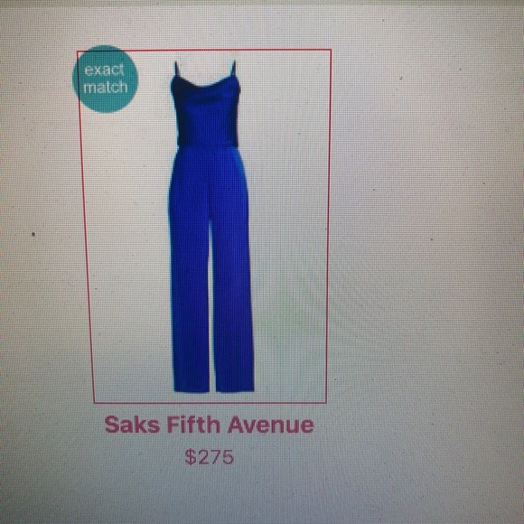 Liv Foster cobalt blue sleeveless satin cowl neck jumpsuit - Picture 3 of 6